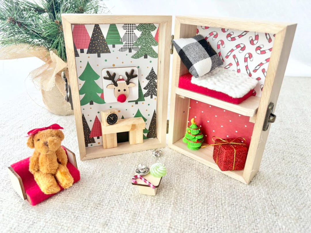 2 Story Bear Christmas House, Plush Teddy Bear, Playset, Travel ...