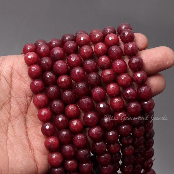 RED QUARTZ  Faceted Round Loose beads Strand-10mm Red Cherry Quartz Beads Strand 15"-Red Quartz Semi Precious Bead Strand For Making Jewelry