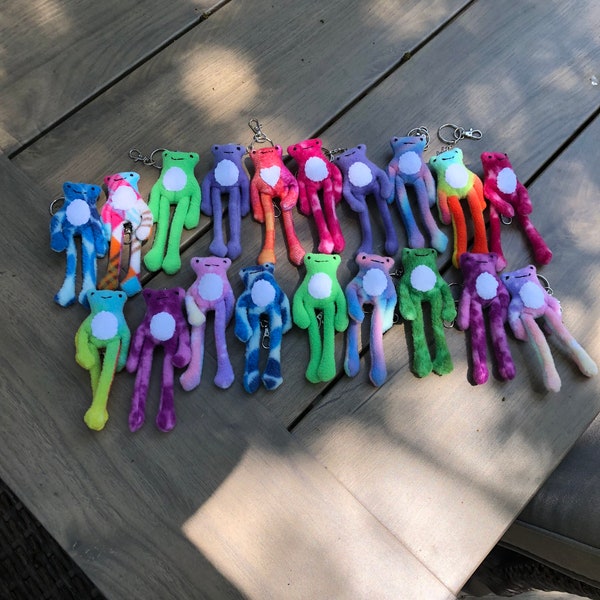 Frog Plush Keychain Etsy