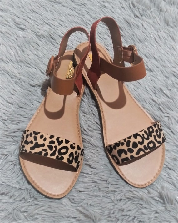 leopard buckle sandals