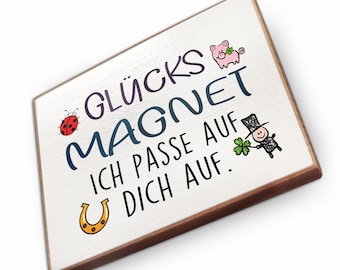 Kühlschrankmagnet aus Buchenholz - Glücksmagnet - Dekoration oder als tolle Geschenkidee…