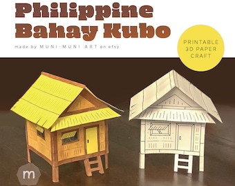 Philippine Bahay Kubo 3D paper craft - Printable PDF