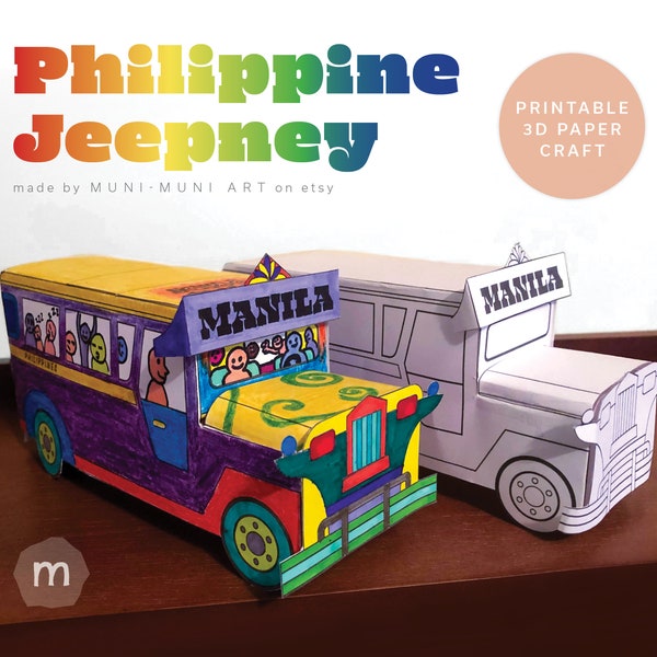 Philippine Jeepney 3D paper craft - Printable PDF