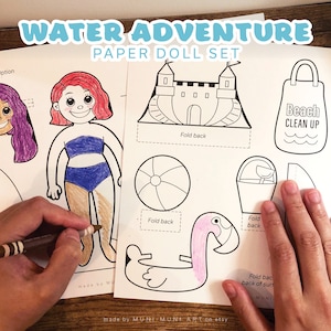 Papierpuppe Sommer - Mädchen Set Printable