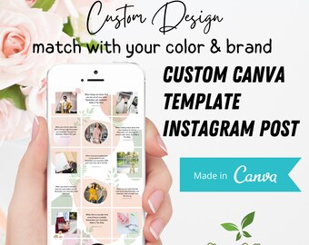 Custom Instagram Template, Personalise Instagram Puzzle Canva Template
