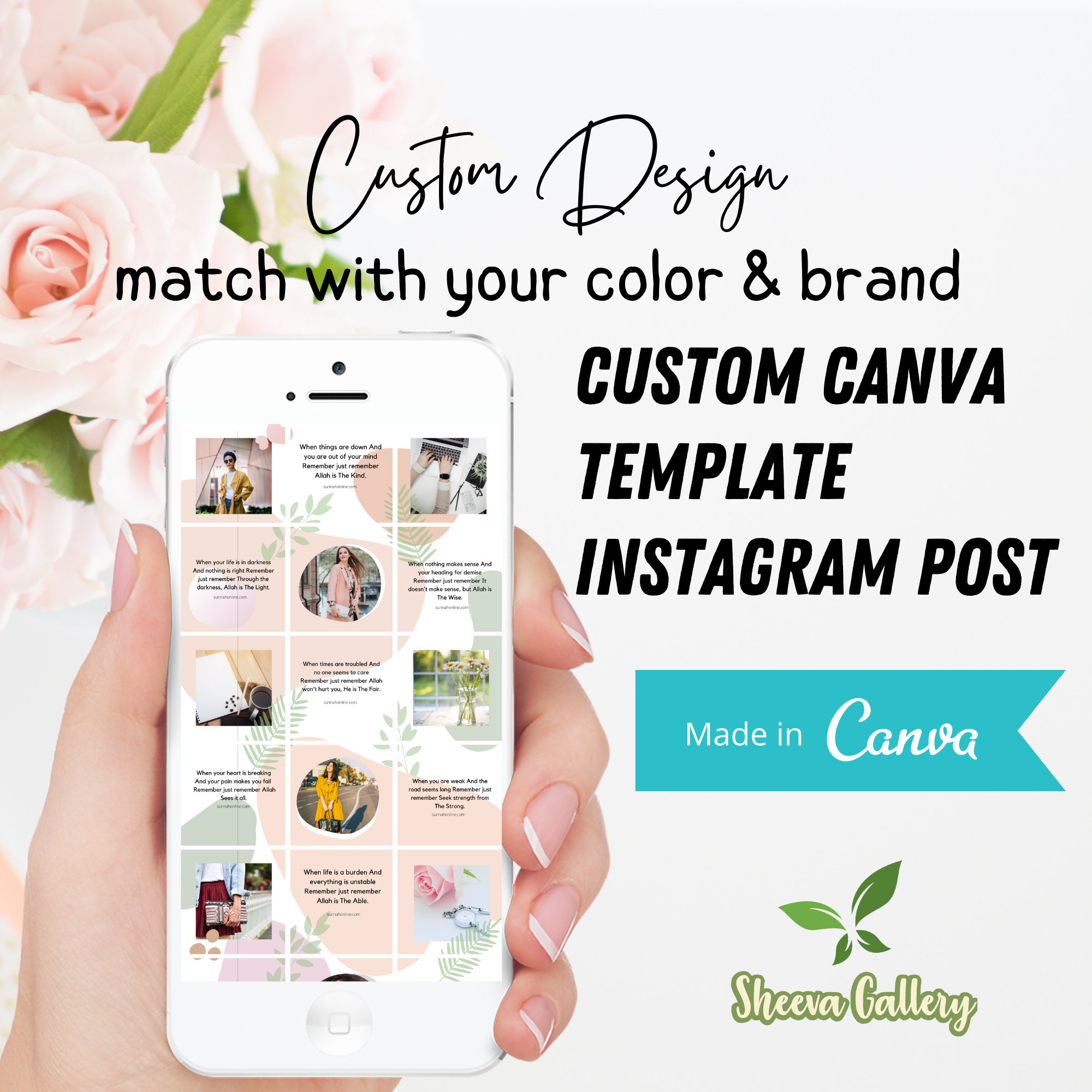 Custom Instagram Template Personalise Instagram Puzzle Canva - Etsy