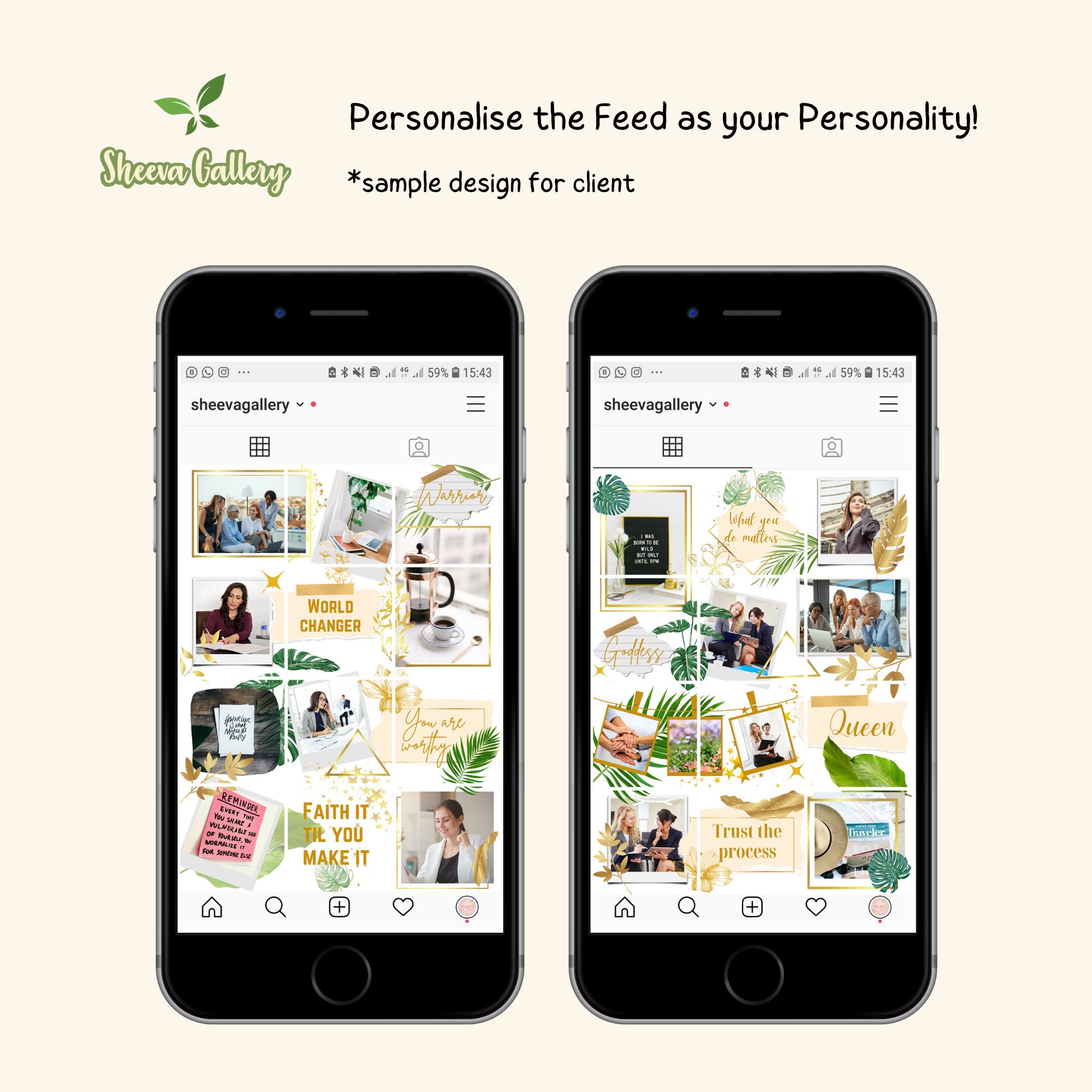 Custom Instagram Template, Personalise Instagram Puzzle Canva Template ...