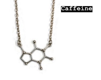 Sterling Silver Caffeine Molecule Necklace