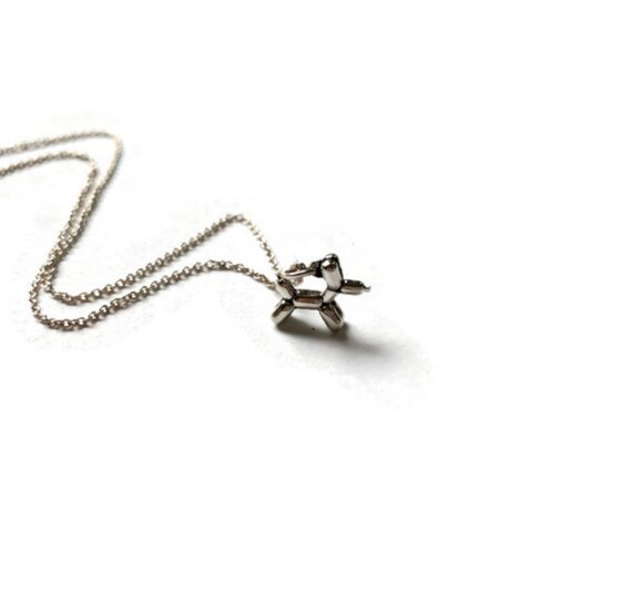 Sterling Silver Balloon Dog Necklace - Sterling Silver Balloon Dog Pendant Sterling Silver Balloon Dog Necklace - Sterling Silver Balloon Dog Pendant