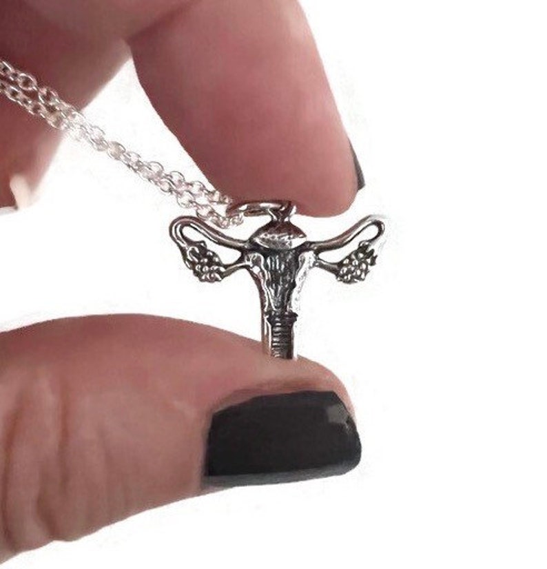 Sterling Silver Uterus Necklace Etsy