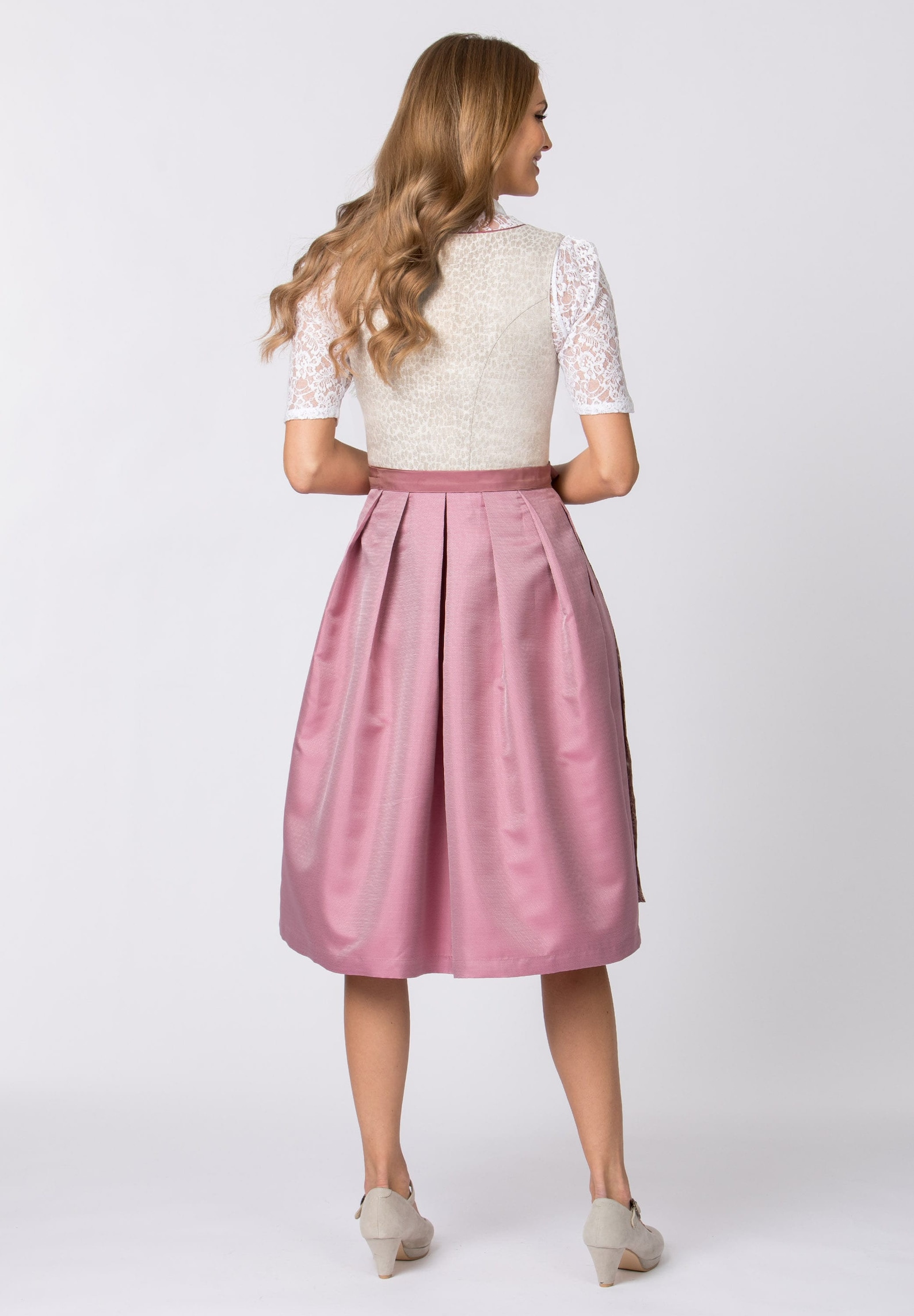 Dirndl Damen Gold Set Trachtenkleid Rosa Blau Geblümt Gr 34 Golden Trachten Dirndl