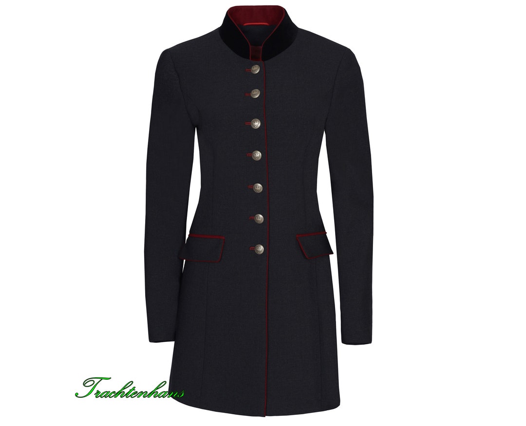 Traditional Women's Frock Coat Dark Gray Long Costume Etsy