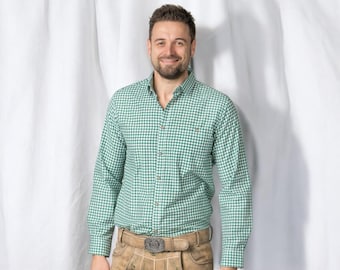 Traditional shirt from Trachtenhans in green – authentic cultural clothing / Austria / Bavaria / Oktoberfest / traditional outfit