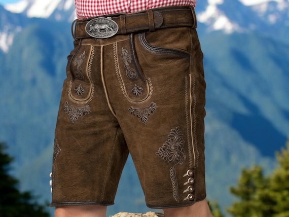Men's Light Brown Leather Shorts Made of Buckskin – Oktoberfest