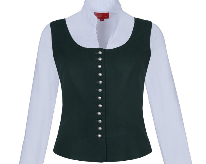 Featured listing image: Traditional women's gilet vest Eva Tannen green traditional bodice high quality popular in Bavaria, Austria and Germany