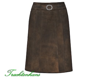 Women's traditional leather skirt made of the finest wild buck leather, personalized from the exclusive collection by Trachtenhans - tradition and design