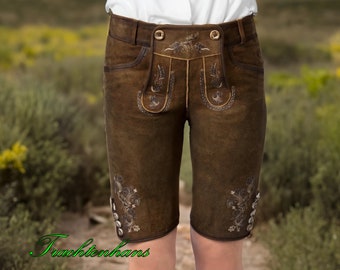 Damen Trachten Lederhose feinstes Wildbock-Leder in Hischoptik / personalisiert / Trachtenhans – Tradition trifft auf zeitloses Design