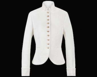 Women's traditional jacket in cream jacquard | Elegant, tailored traditional blazer for Oktoberfest, weddings, dirndl outfits, and Alpine style