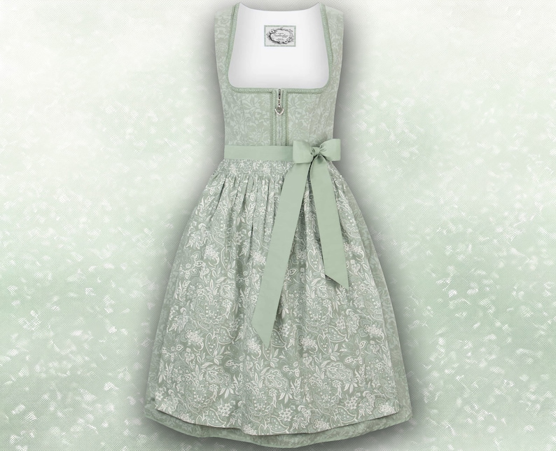 Dirndl for ladies who love an exquisite model in sage, personalized on request / Trachtenhans tradition meets timeless design image 1