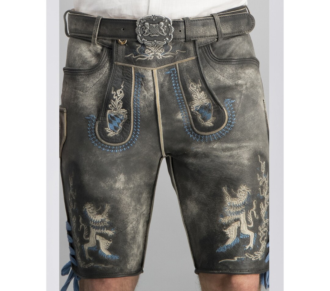 Bavarian Pride Lederhosen in Grey