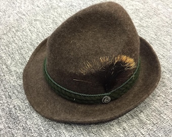 Traditional personalized fedora hat with beard, hiking hat, leisure hat, felt hat, Tyrolean hat Austria, Bavarian Oktoberfest wool hat