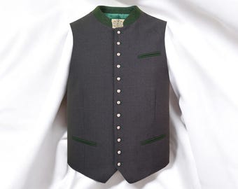 Grey-green vest / "Exclusive Collection" / authentic cultural clothing / Austria / Bavaria / Oktoberfest / traditional vest
