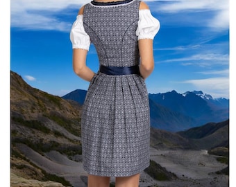 Dirndl Camicetta da donna in pizzo, colore bianco, con