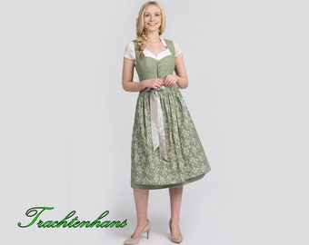Dirndl pour les femmes qui aiment un modèle exquis en vert roseau / personnalisé / La tradition Trachtenhans rencontre le design intemporel