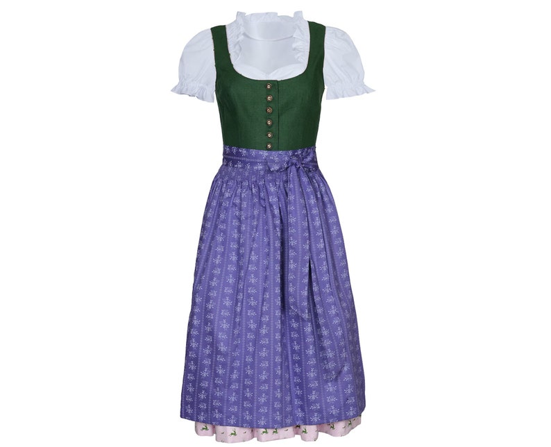 Ausseer Dirndl 100% linen with deer pattern dirndl dress / personalized / Trachtenhans tradition meets timeless design image 1