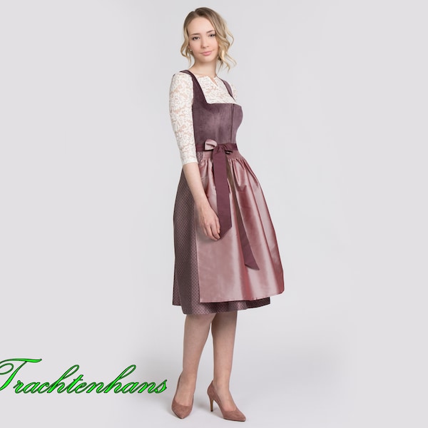 Dirndl pour femme en aubergine impressionne par son velours exclusif / personnalisé / La tradition Trachtenhans rencontre un design intemporel