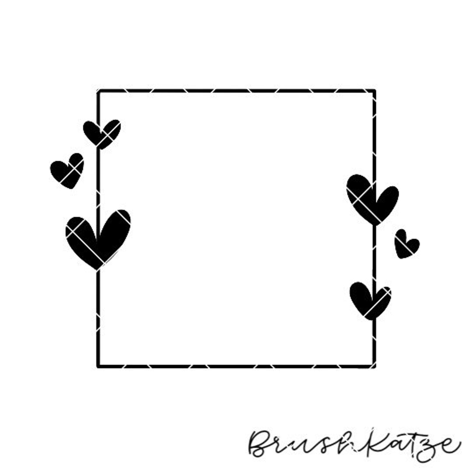 Cornice cuori quadrati / file plotter BrushKatze Etsy Italia