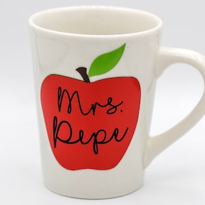 Personalized Teacher Apple Coffee Mug
