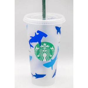 Personalized Shark Starbucks Tumbler, Reusable