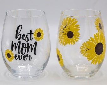 Best Mom Ever Wine Glass Set