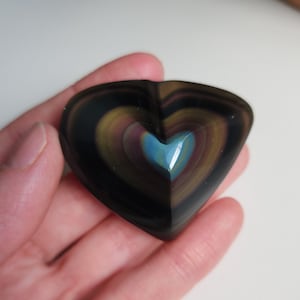Rainbow Obsidian Heart