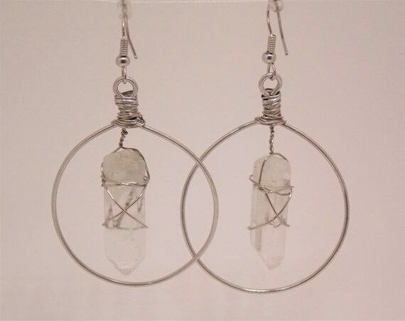 Quartz hoop earrings sale