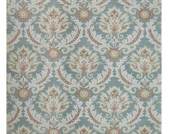 Hand Tufted Wool Damask Area Rug, Traditional Floral Carpet (8 x 10 ft)