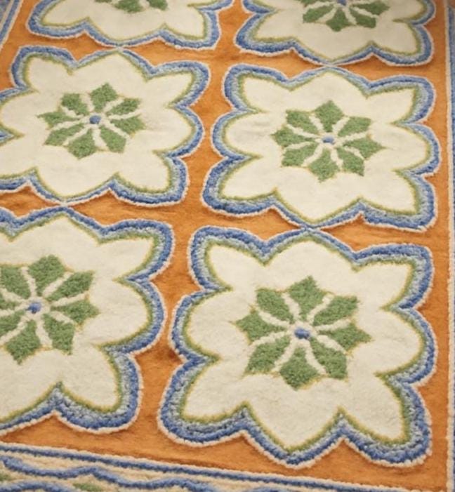 Hand Tufted Wool Rug | Floral Medallion Area Rug, Vintage Cottage Core ...