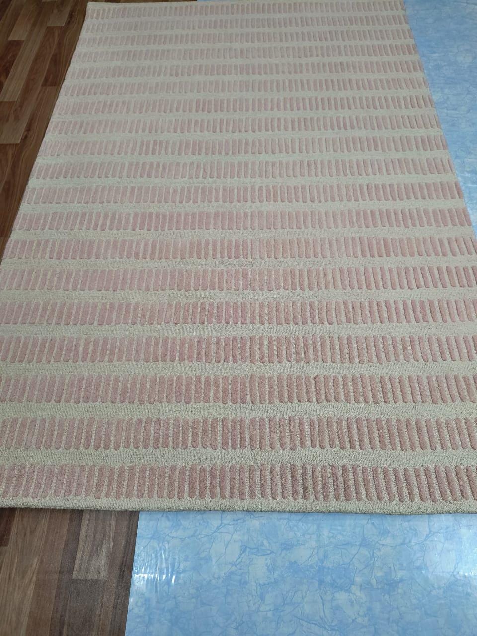 Textured Rug Pink Hand-tufted Wool Rug: Modern Pink Textured Carpet for Living Room - Etsy