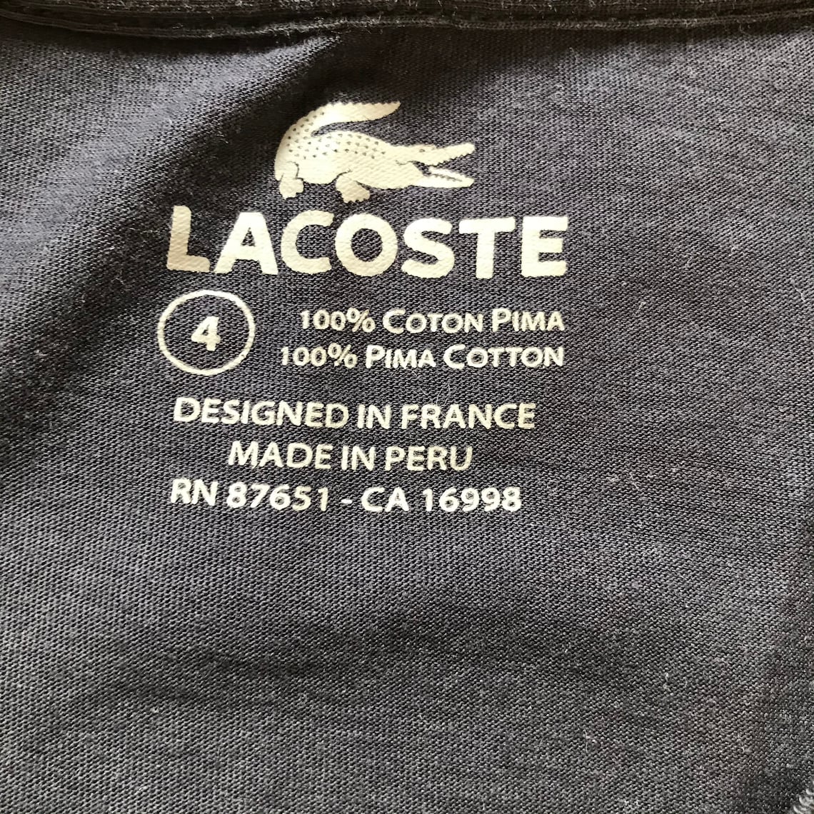 lacoste medium size number