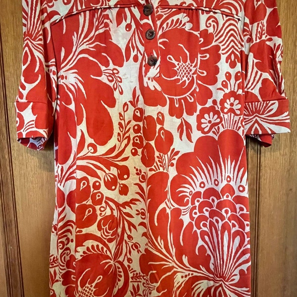 Diane Von Furstenberg Silk Jersey Floral Print Dress DVF Size 12