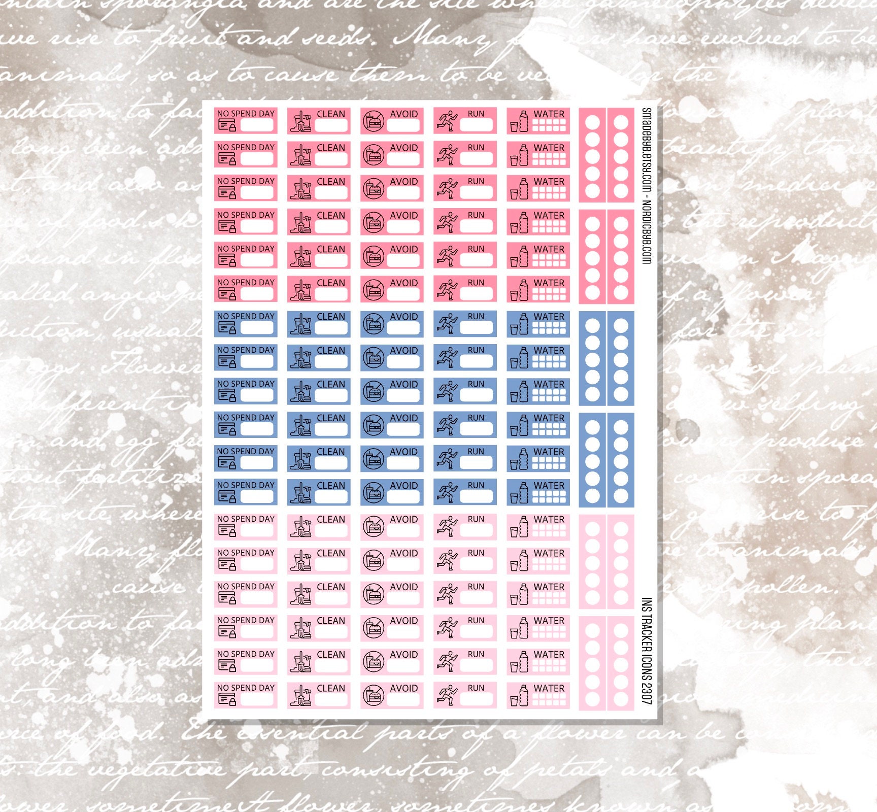 2307 TRACKER ICON Stickers for Insightbyb Budget Book and - Etsy
