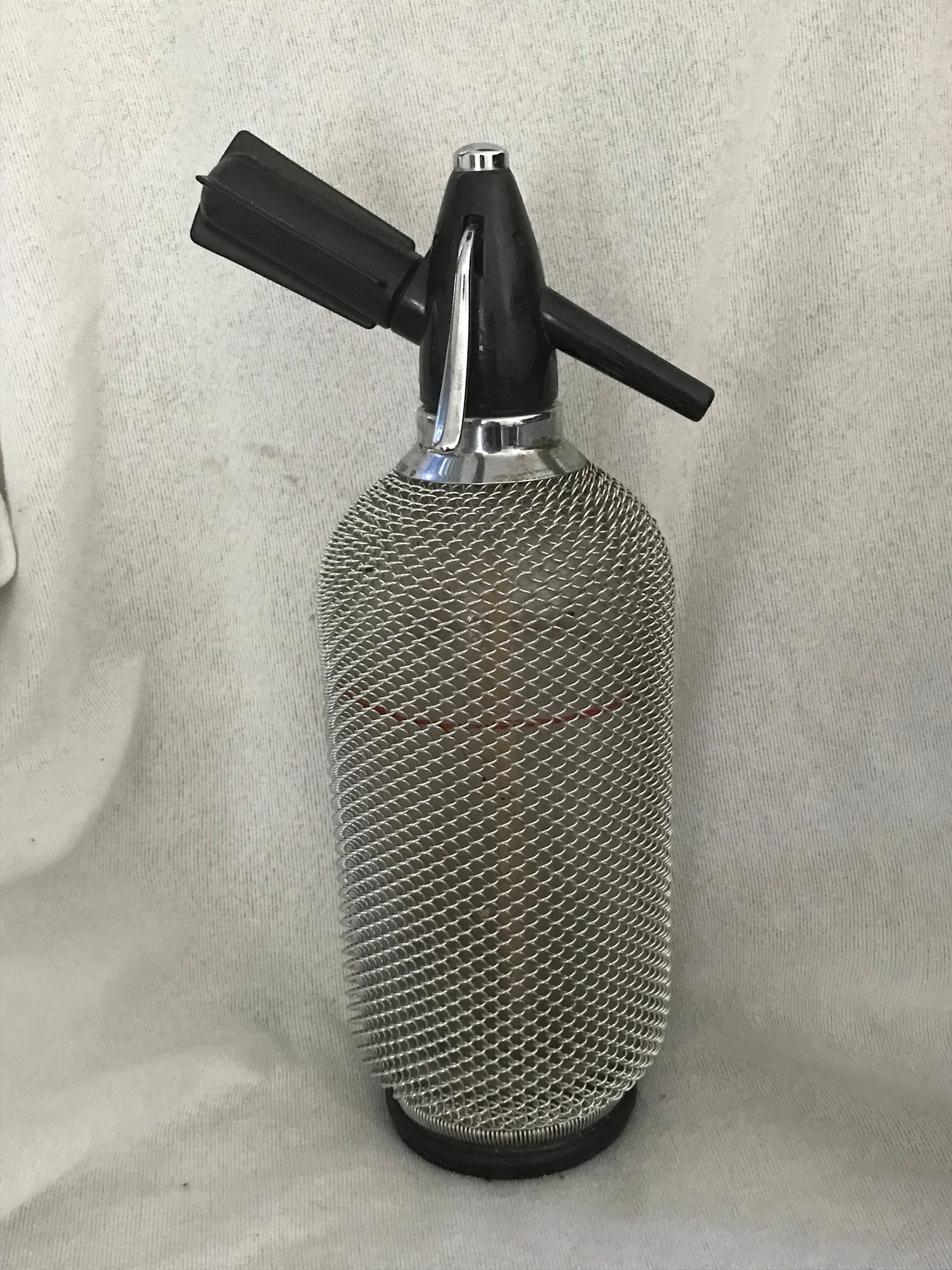 Soda Siphon Seltzer Bottle With Wire Mesh Metal Around Glass Vintage Etsy