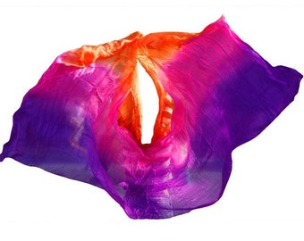 real silk belly dance veil, cheap dance veils,tari perut kostum veil,Size 270X90cm Rainbow colors