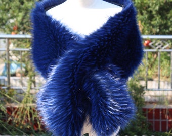 Royal Blue Faux fur bridal wrap, Wedding Fur shrug, Bridal Fur, Fur Wrap, Bridal Faux Fur Stole Fur Shawl Cape