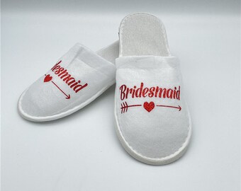 Rode stijl, 1 paar Bruidsmeisje slippers, bruids slippers, bruiloft slippers, bruidsmeisje geschenken, spa zachte slippers, Hen partij, vrijgezellenfeest