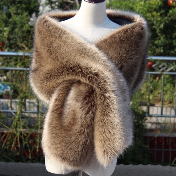 brown fur shrug