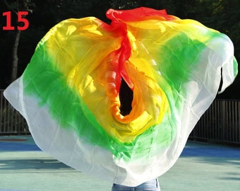 real silk belly dance veil, cheap dance veils,tari perut kostum veil,Size 270X90cm Rainbow colors