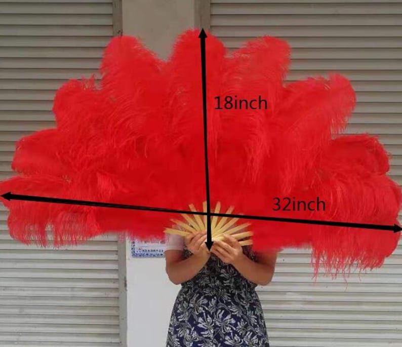 Burlesque fans,Dance Feather Fans,,ostrich feather fans,SIZE:32inchX18inch ,wedding bridal feather hand fans for bridesmaids zdjęcie 7