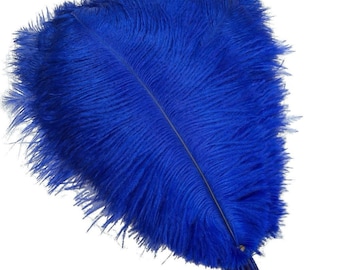 Royal blue Ostrich Feathers for millinery hat handmade art,Wedding centerpieces decorations